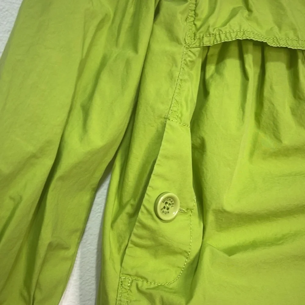 Michael Kors Button-Up Jacket Lime Green Size X-Small 100% cotton PTP 18”